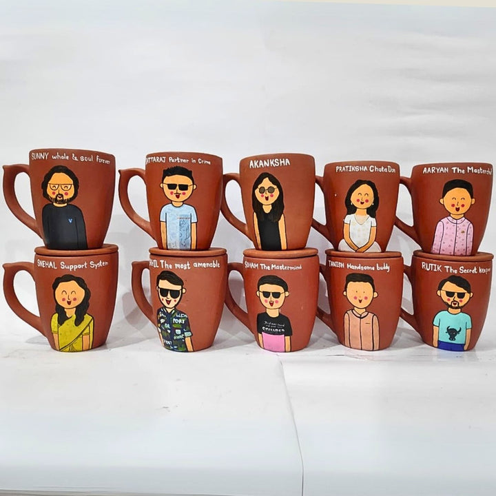 Hand-Painted Terracotta Mug For Father and Baby