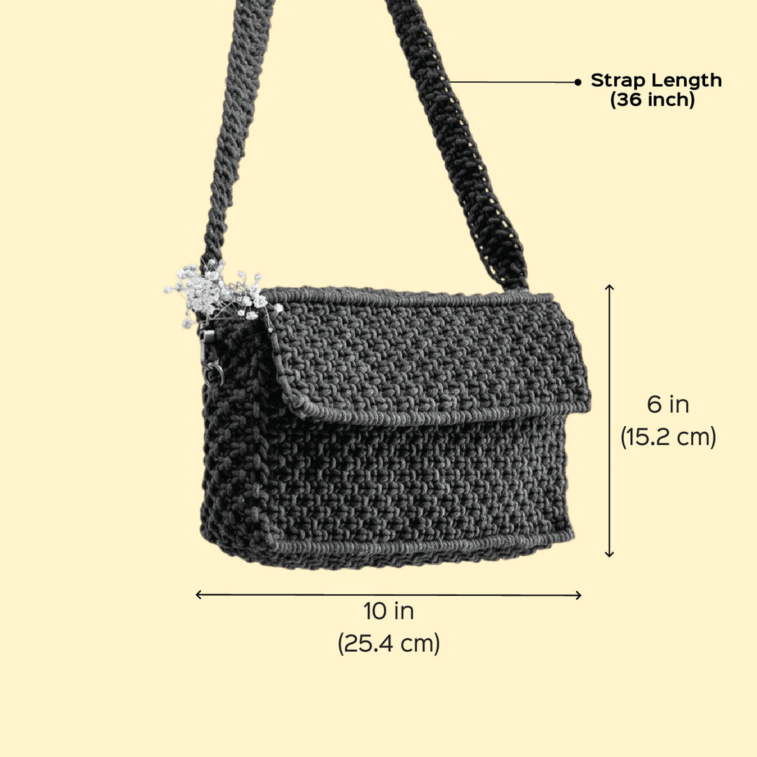Hand-Knotted Macrame A Boxy Affair Sling Bag