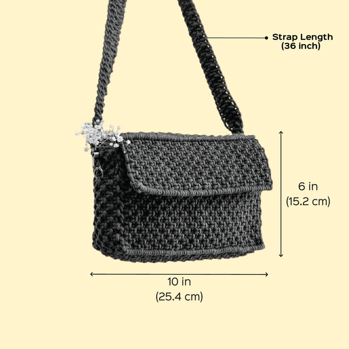 Hand-Knotted Macrame A Boxy Affair Sling Bag