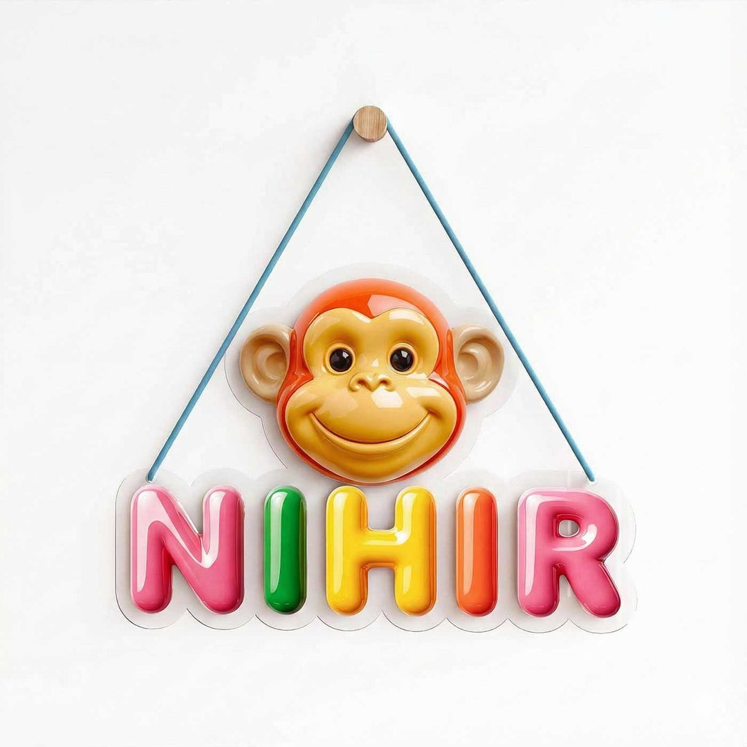 Personalized Acrylic Ceramic Look Animals Name Hanging