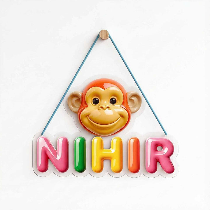 Personalized Acrylic Ceramic Look Animals Name Hanging