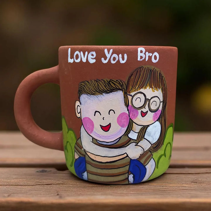 Photo Personalized Hand-Painted Terracotta Mug For Siblings