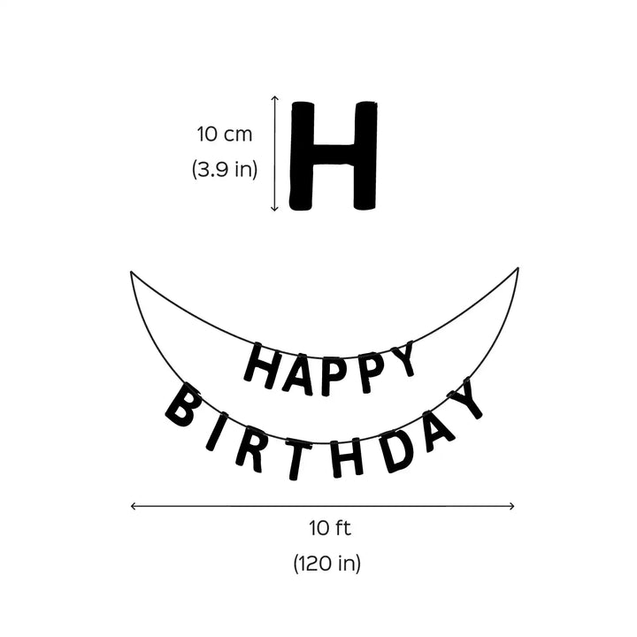 Golden Happy Birthday Theme Paper Bunting