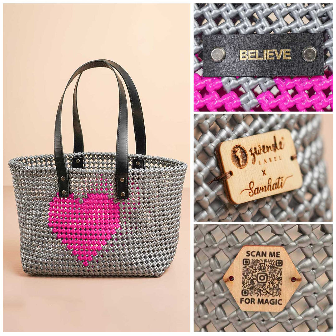 Green Heart Mukhya Knot Handmade Koodai Tote Bag