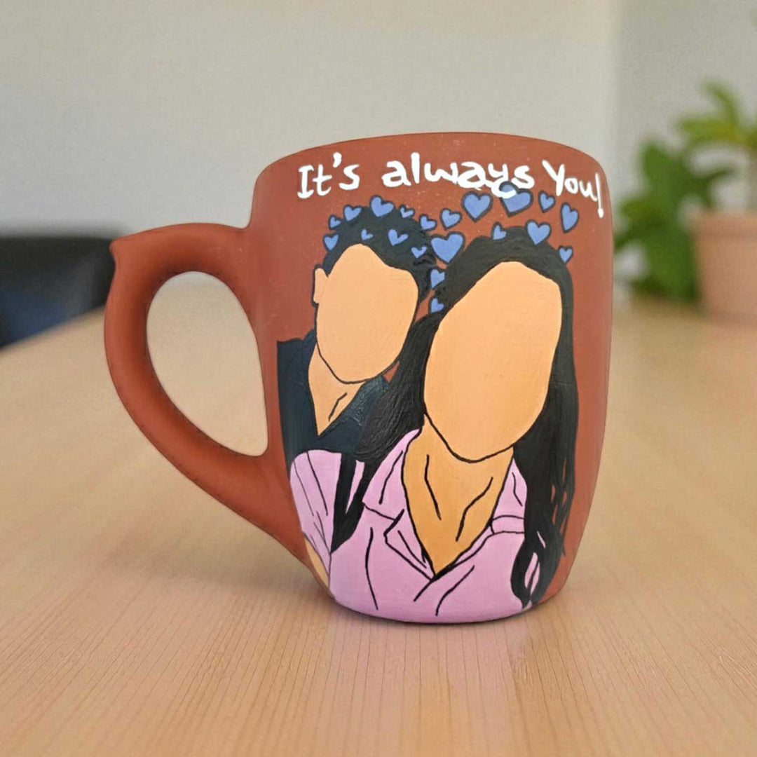Photo Personalized Hand-Painted Always You Terracotta Mug