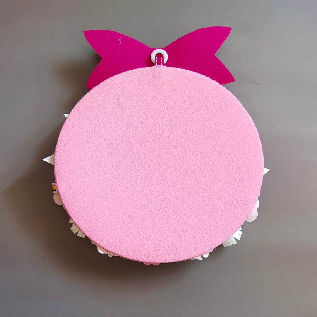 Hand Stitched Mermaid Themed Felt Kids Name Hanging - Back View Hanging on Wall