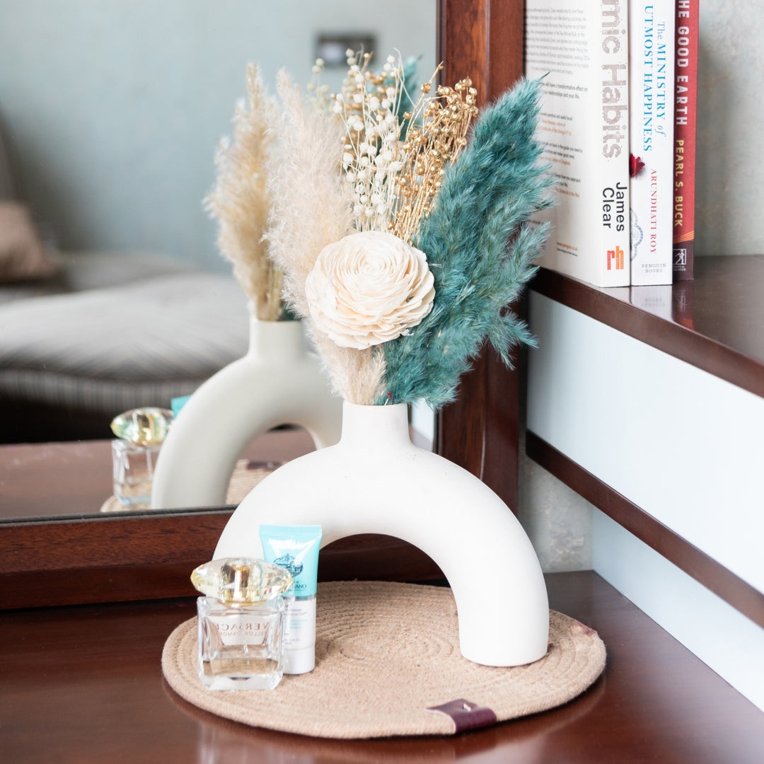 Handmade White Summer Breeze Dried Flower Bouquet