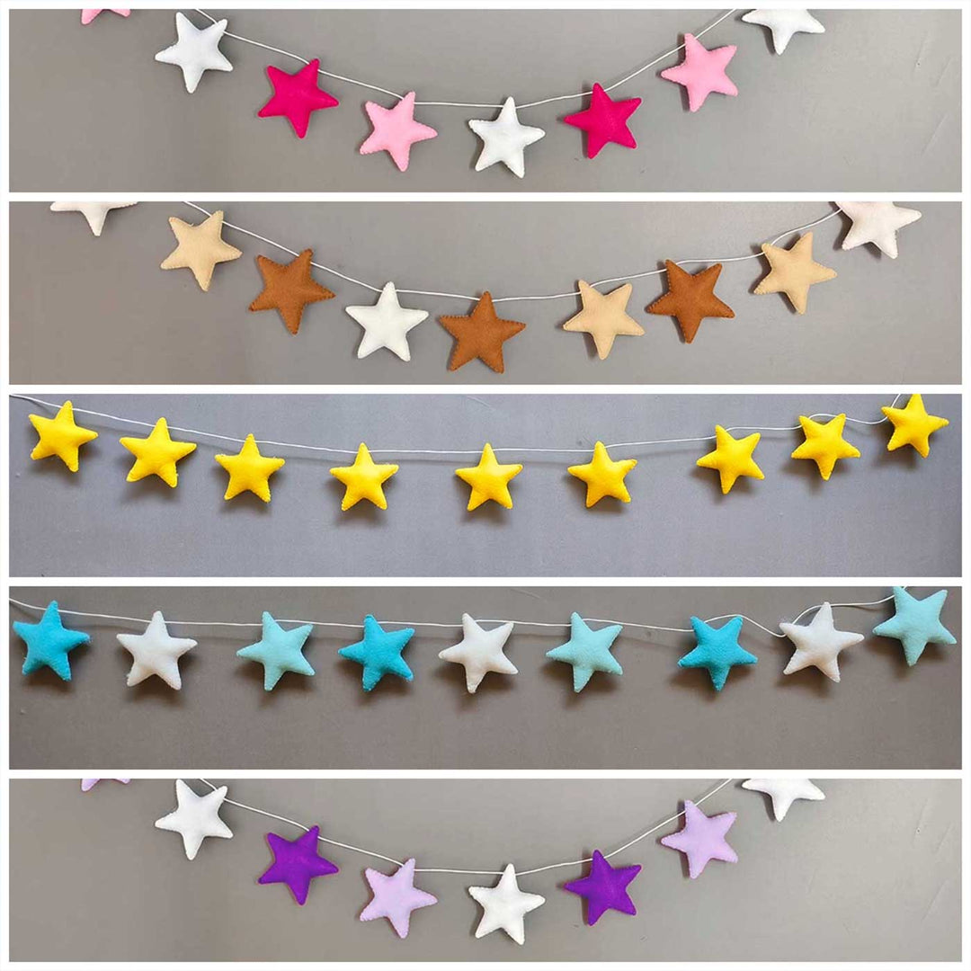 Handmade Stars Theme Felt Bunting For Kids