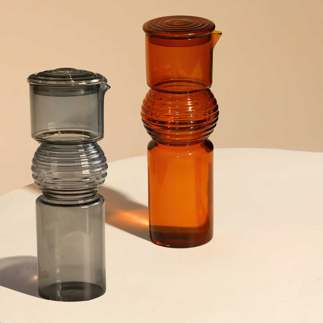 Minimal Coiled Design Glass Carafe And Glasses