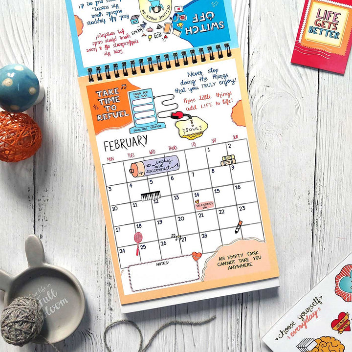 Self-care Contract 2026 Spiral Calendar With Holidays | 10+ Freebies Included