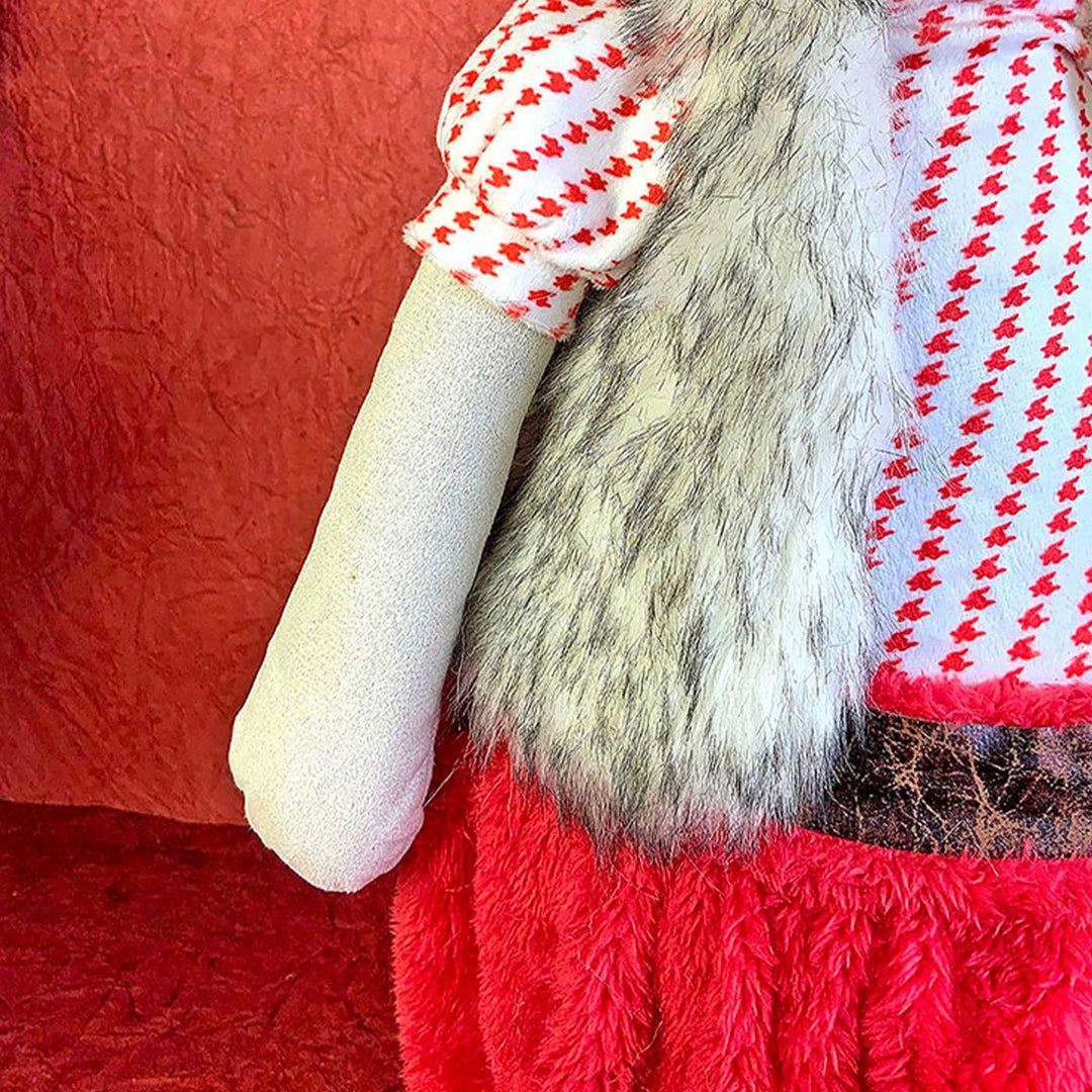 Foldable Tall Mr. Reindeer Self-Standing Woolen Decor For Christmas Table Decoration