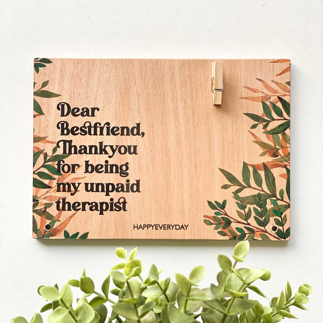 Photo Personalized Leaves Theme Wooden Decorative Plaque