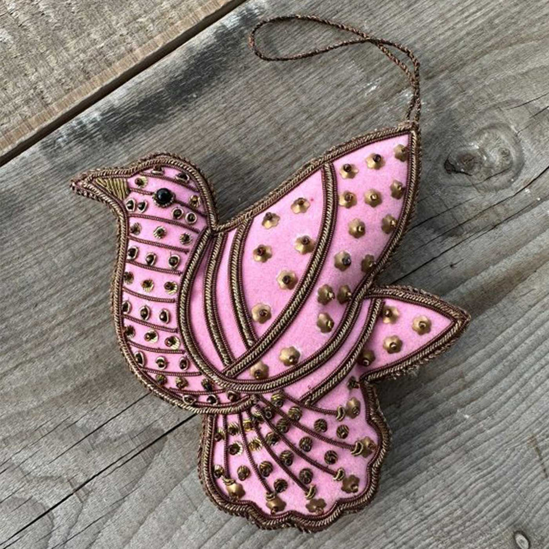 Pink Dove Sequin Premium Zardozi Ornament