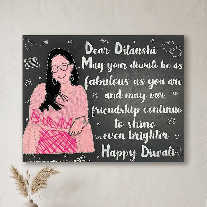 Photo Personalized String Art Threaded Expression Wooden Name Plate