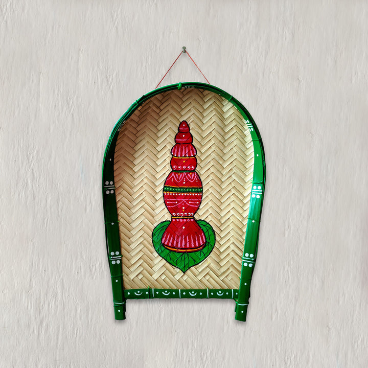 Handpainted Gach Kouto Kulo Bengali Wedding Themed Bamboo Wall Decor