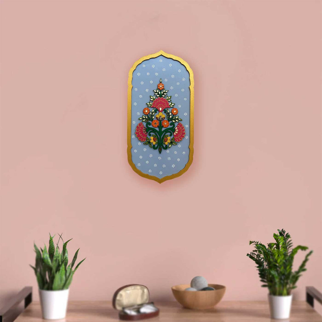 Hand-Painted Floral Ornate Theme MDF Wood Wall Decor