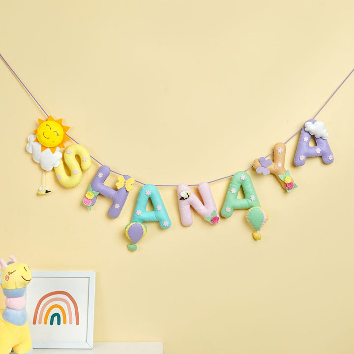 Handmade Personalized Felt Kids Bunting Hot Air Balloon - Personalized Name Garland Hanging