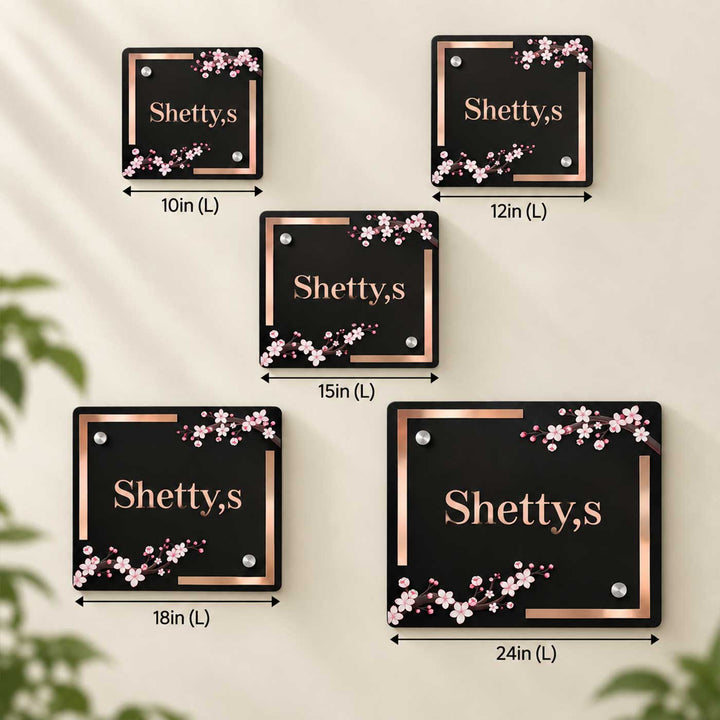 Cherry Blossom Elegance Personalized Acrylic Name Plate For Home