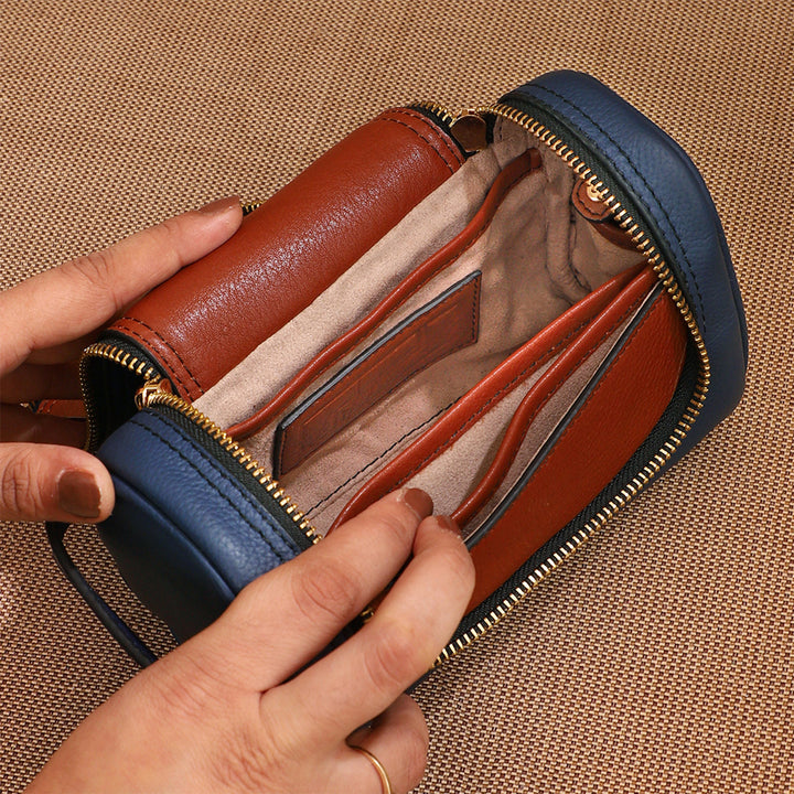 Personalized Blue Jill Leather Travel Kit