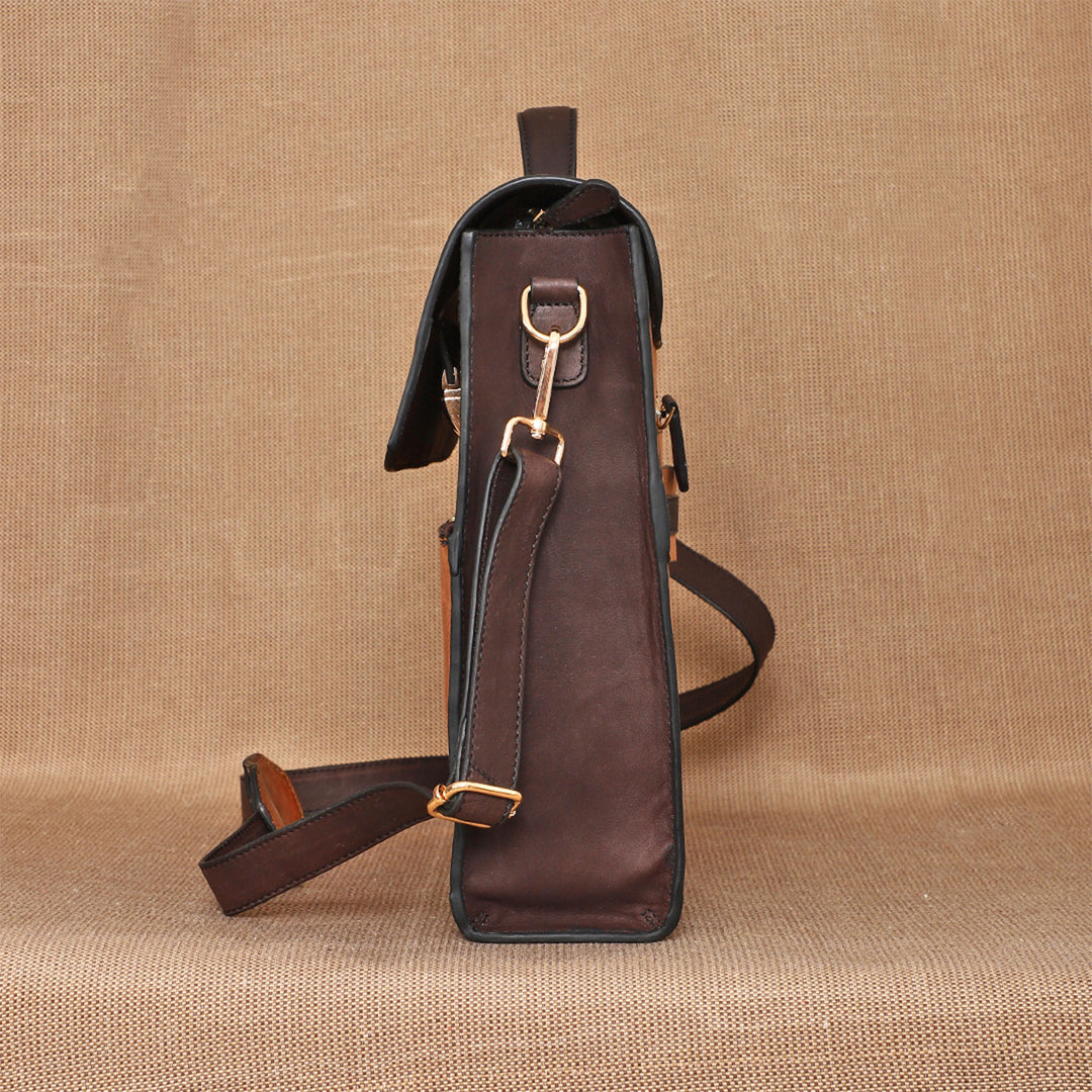 Personalized Purple Basta Leather Briefcase