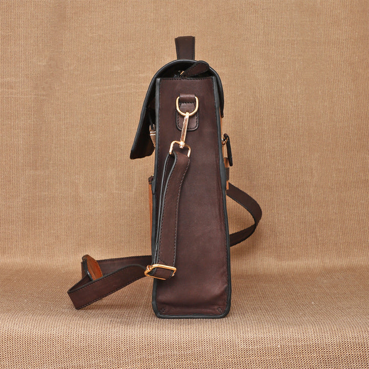 Personalized Purple Basta Leather Briefcase