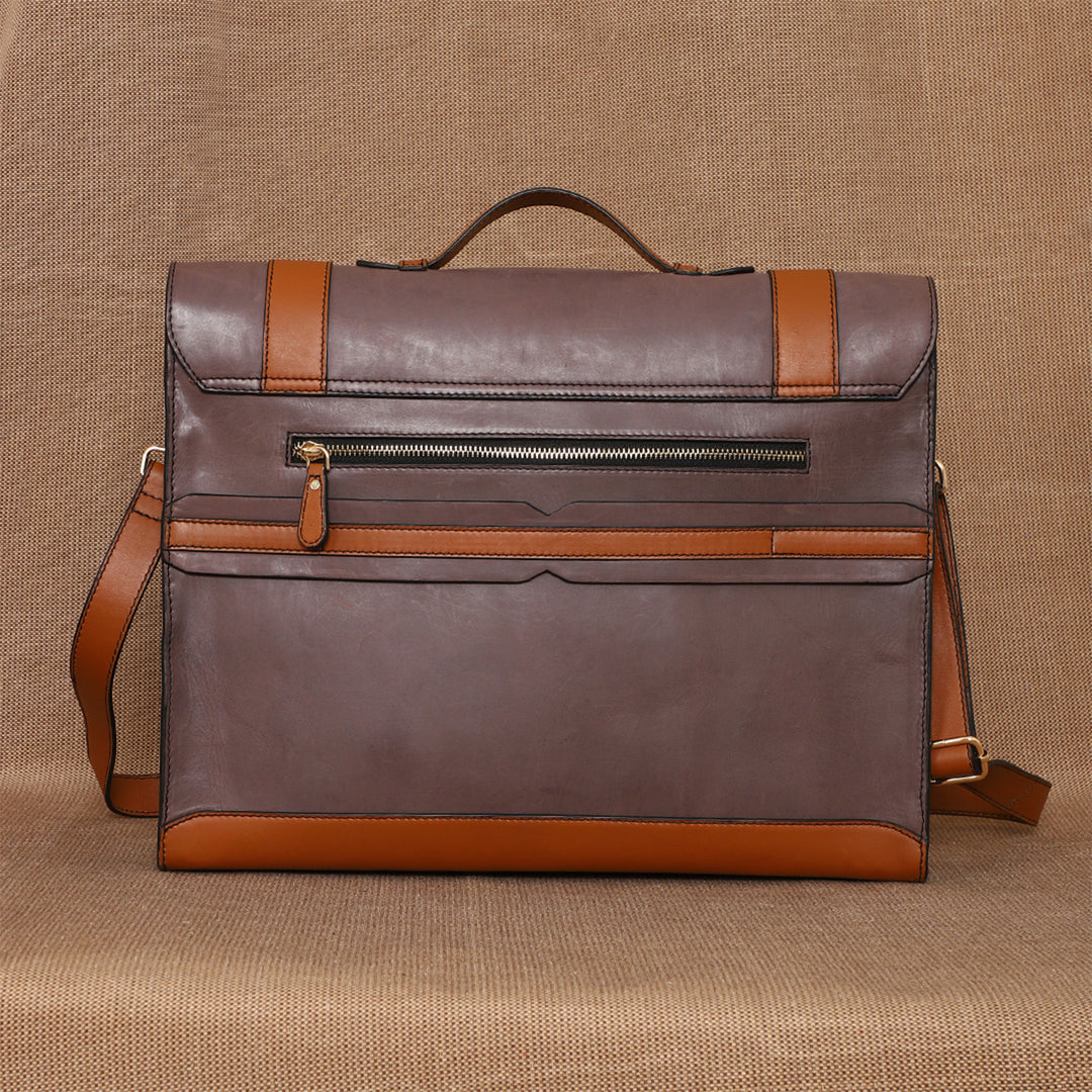 Personalized Purple Basta Leather Briefcase