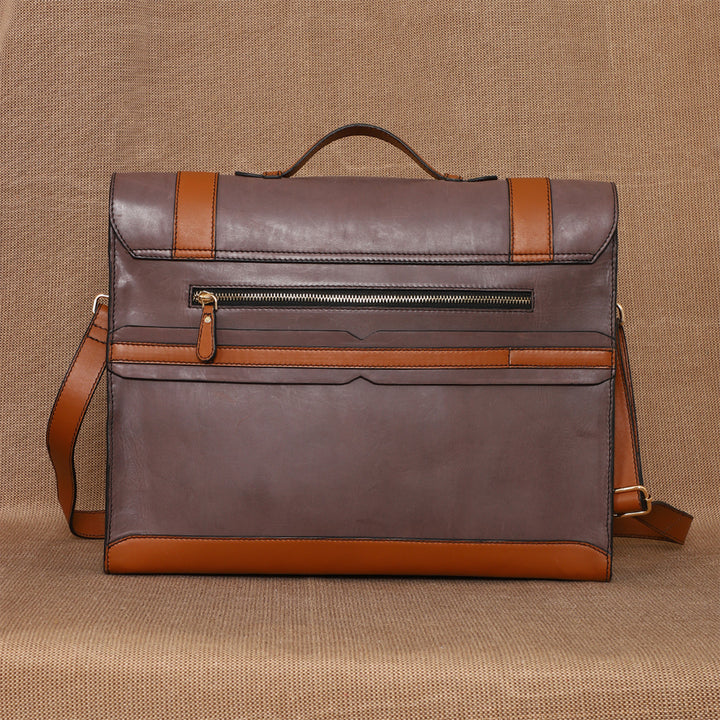Personalized Purple Basta Leather Briefcase