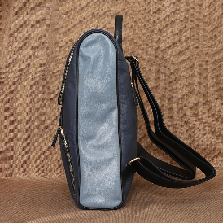 Personalized Blue Phill Leather Backpack