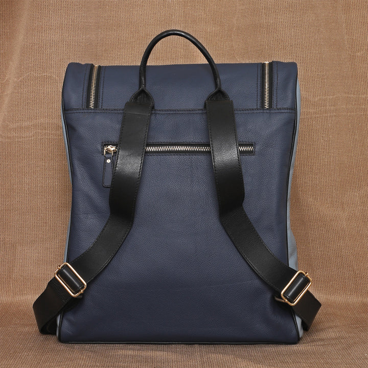 Personalized Blue Phill Leather Backpack