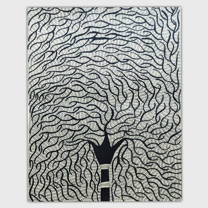 22 x 30 Inch | The Eternal Tree | Original Hand Painted Madhubani Painting | Natural Pigments On Paper