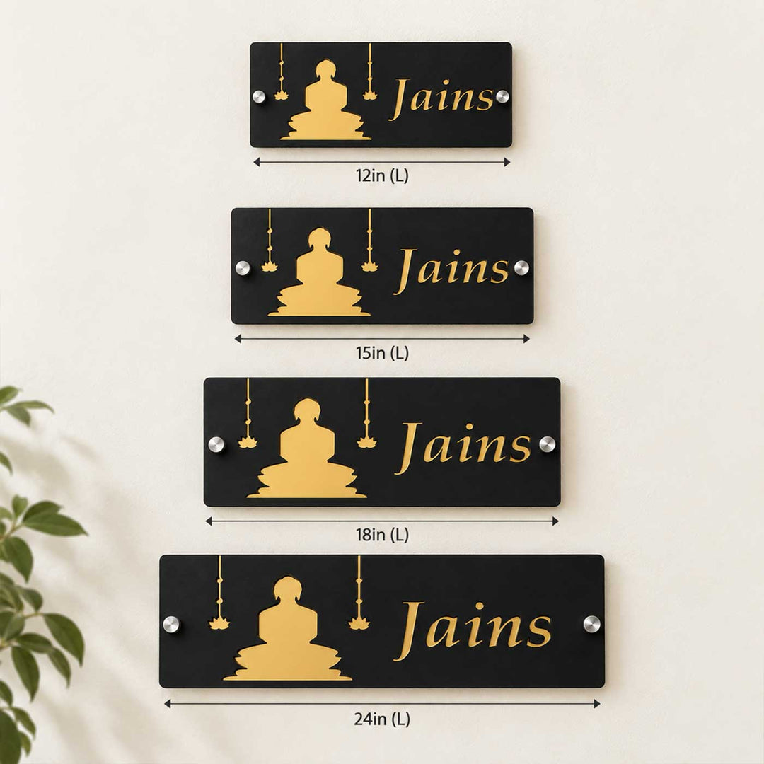 Divine Elegance Personalized Black Matte Acrylic Name Plate For Home