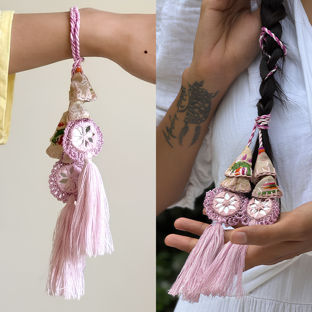 Handmade Reusable Lavender Mirror & Jhumki Bhaiya And Bhabhi Rakhi