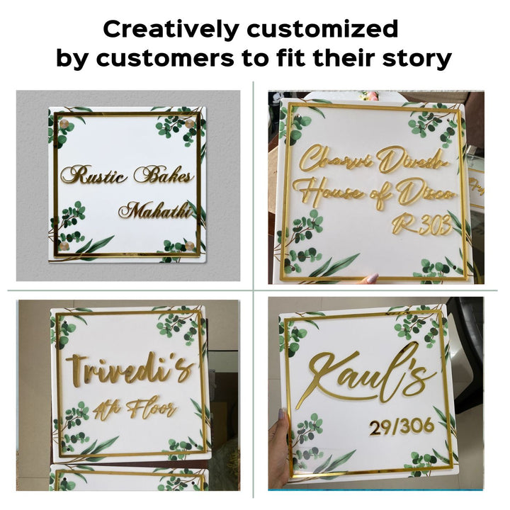 Personalised Acrylic Classy Name Plate - Name Personalization Examples on Wall