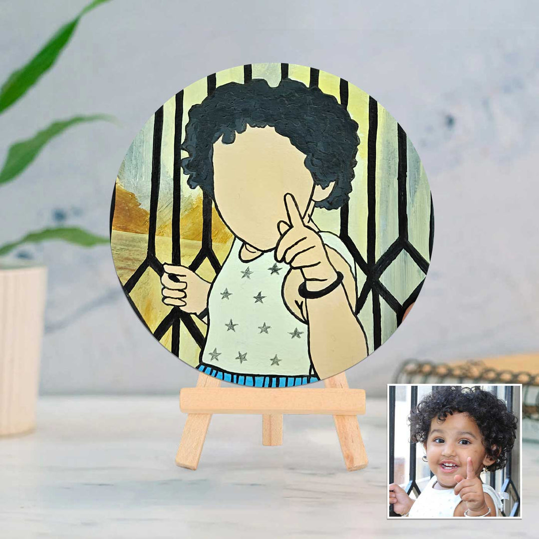 Photo Personalized Hand-Painted MDF Wood Portrait
