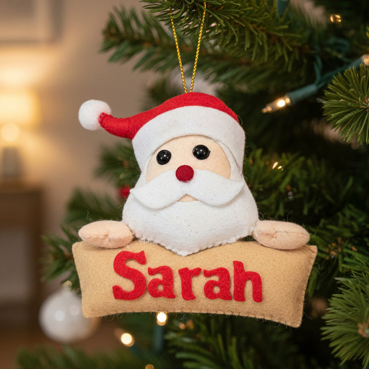 Personalized Santa Felt Ornament For Christmas Tree Decoration