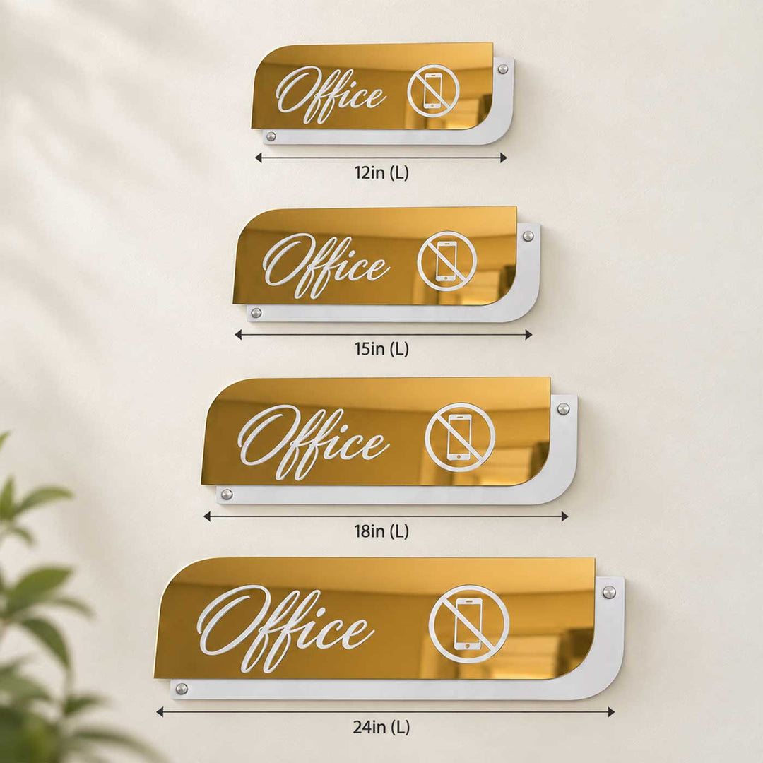 Premium Personalized Golden And White Acrylic Office Name Plate For Businesses
