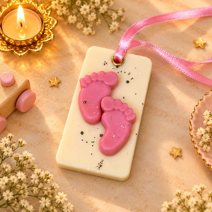 Handmade Little Blessing Mulberry Vanilla Soy Wax & Beeswax Fragrance Bar For Baby Shower Gifting