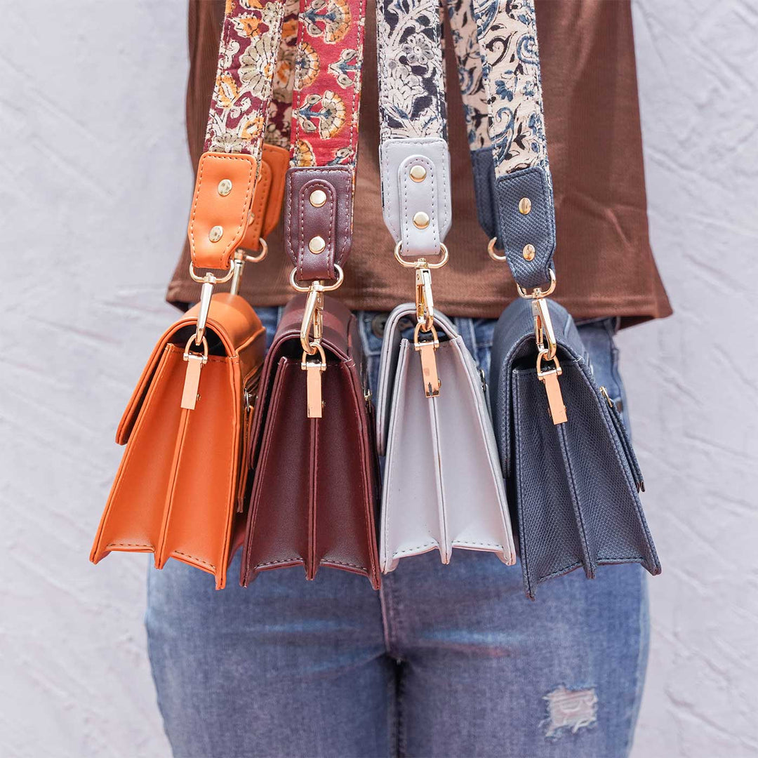 Personalized Faux Leather Sling Bag With Changeable Straps