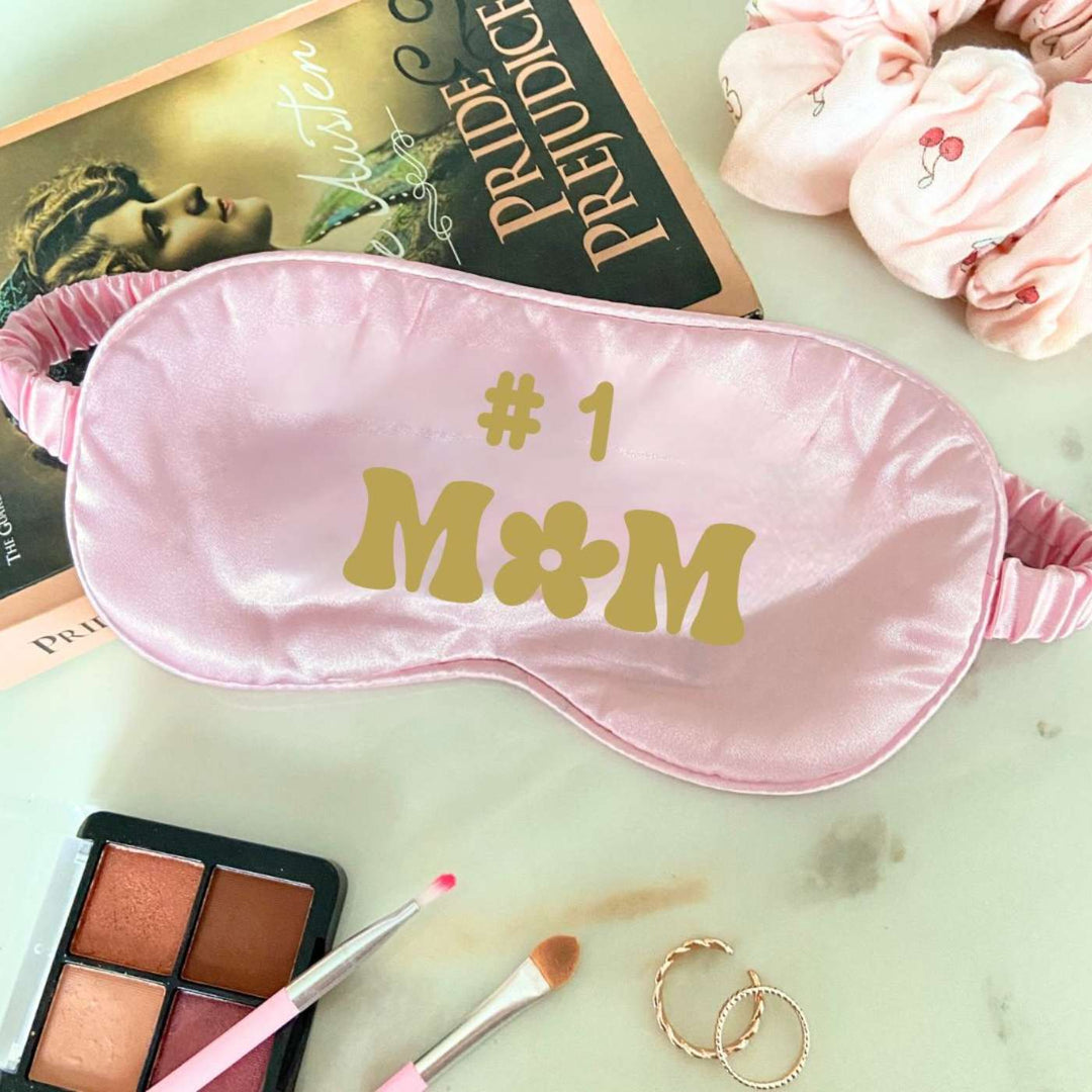 Customized Handmade Printed #1 Mom Satin Eye Mask