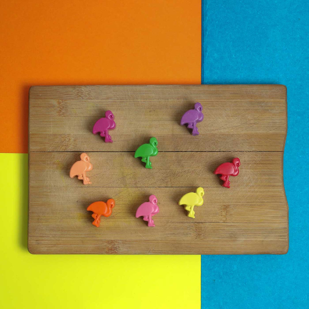 Handmade Non-Toxic Mini Flamingo Crayons | Set Of 8