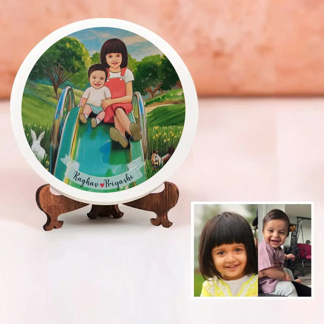 Photo Caricature Name Plate with Stand