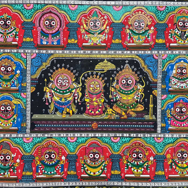 24 X 40 Inch | Handmade Canvas 24 Incarnations Of Lord Jagannath Painting