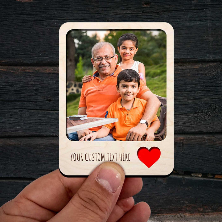 Photo Personalized Printed Grand Parents & Grand Children Wooden Fridge Magnet