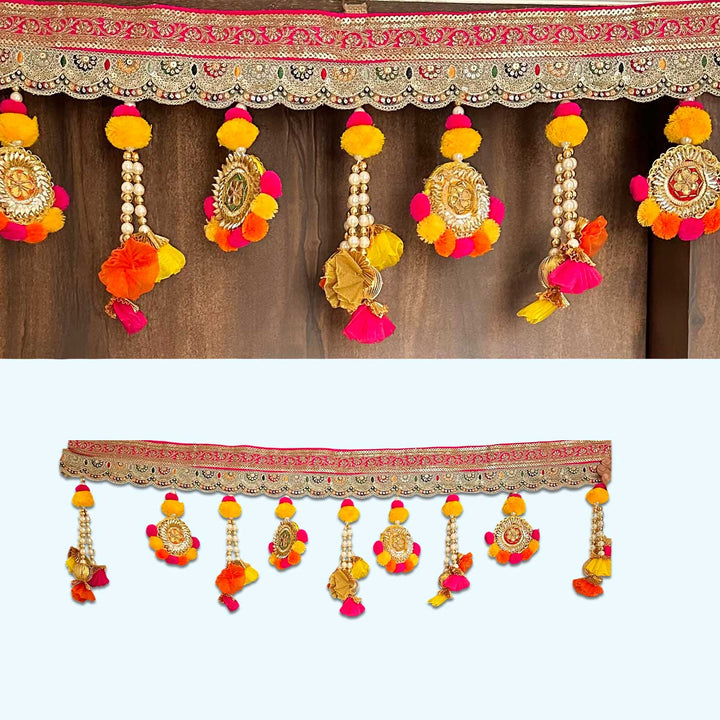 38 / 44 In | Handmade Multi-Color Pom Pom Toran