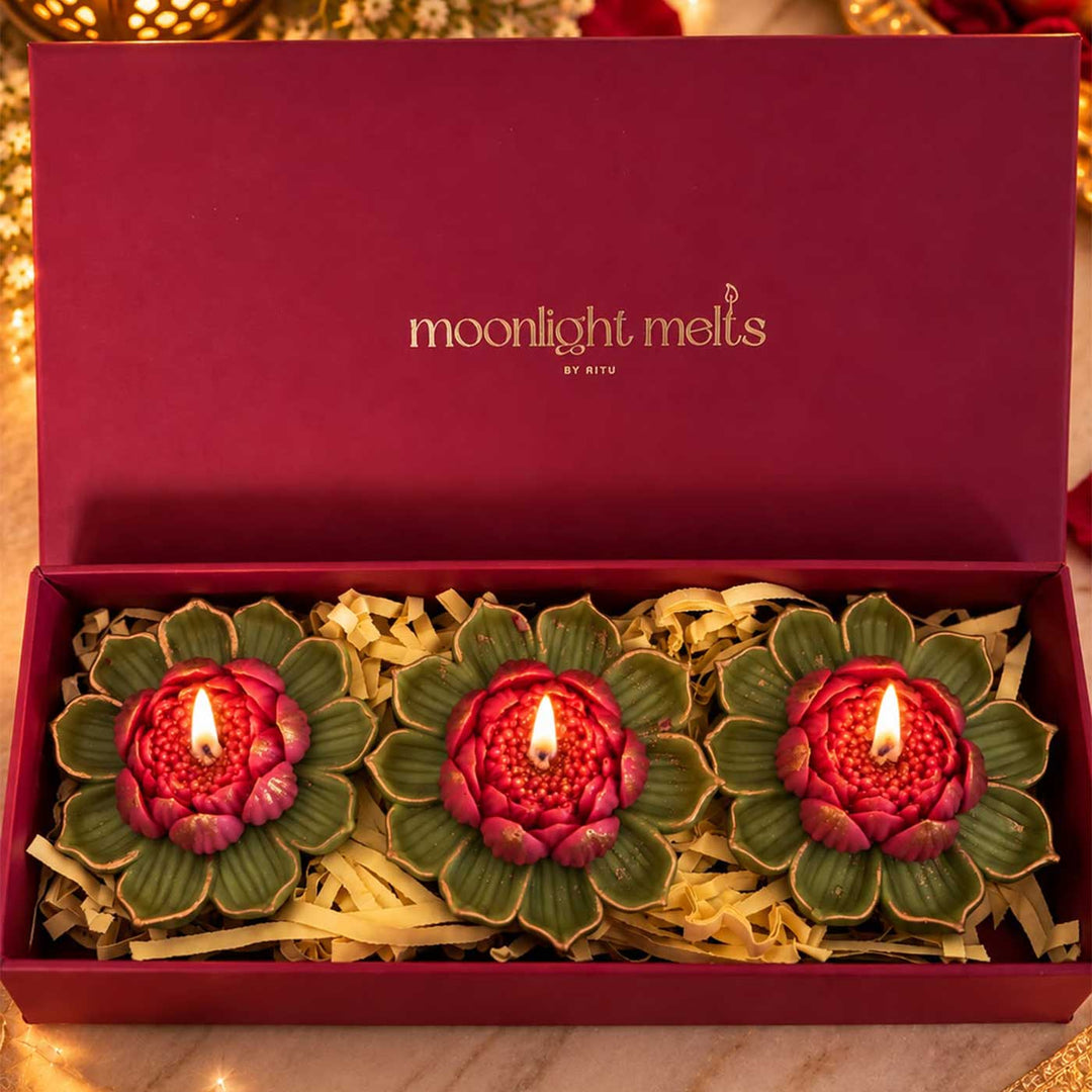 Handmade Lotus Flower Soy Wax Scented Candle For Festive Decor