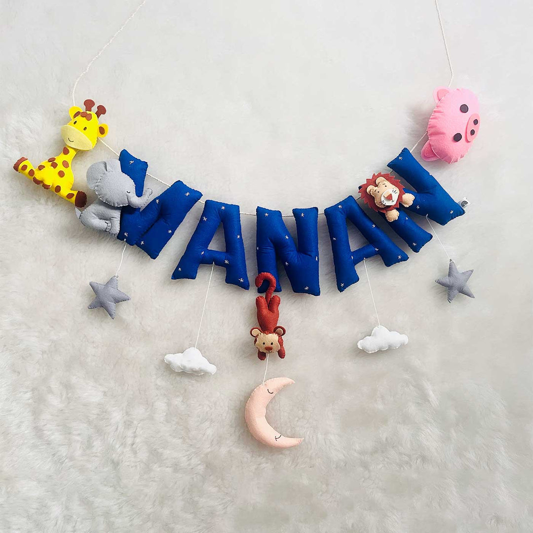 Handcrafted Personalized Animal Kingdom Bunting For Kids - Name Personalization Hanging Display