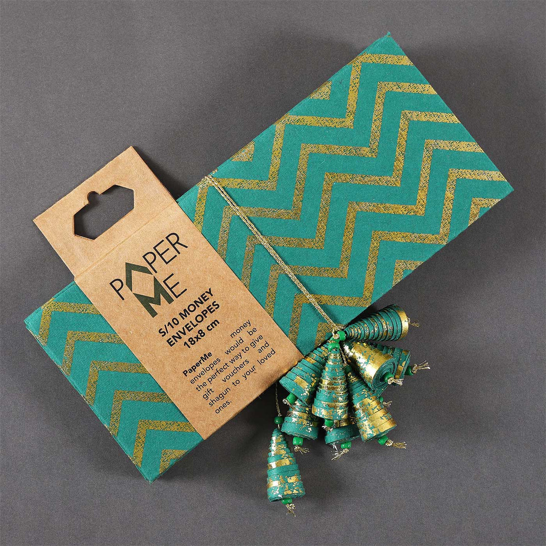 Personalized Handmade Zig Zag Paper Envelopes | Set Of 10