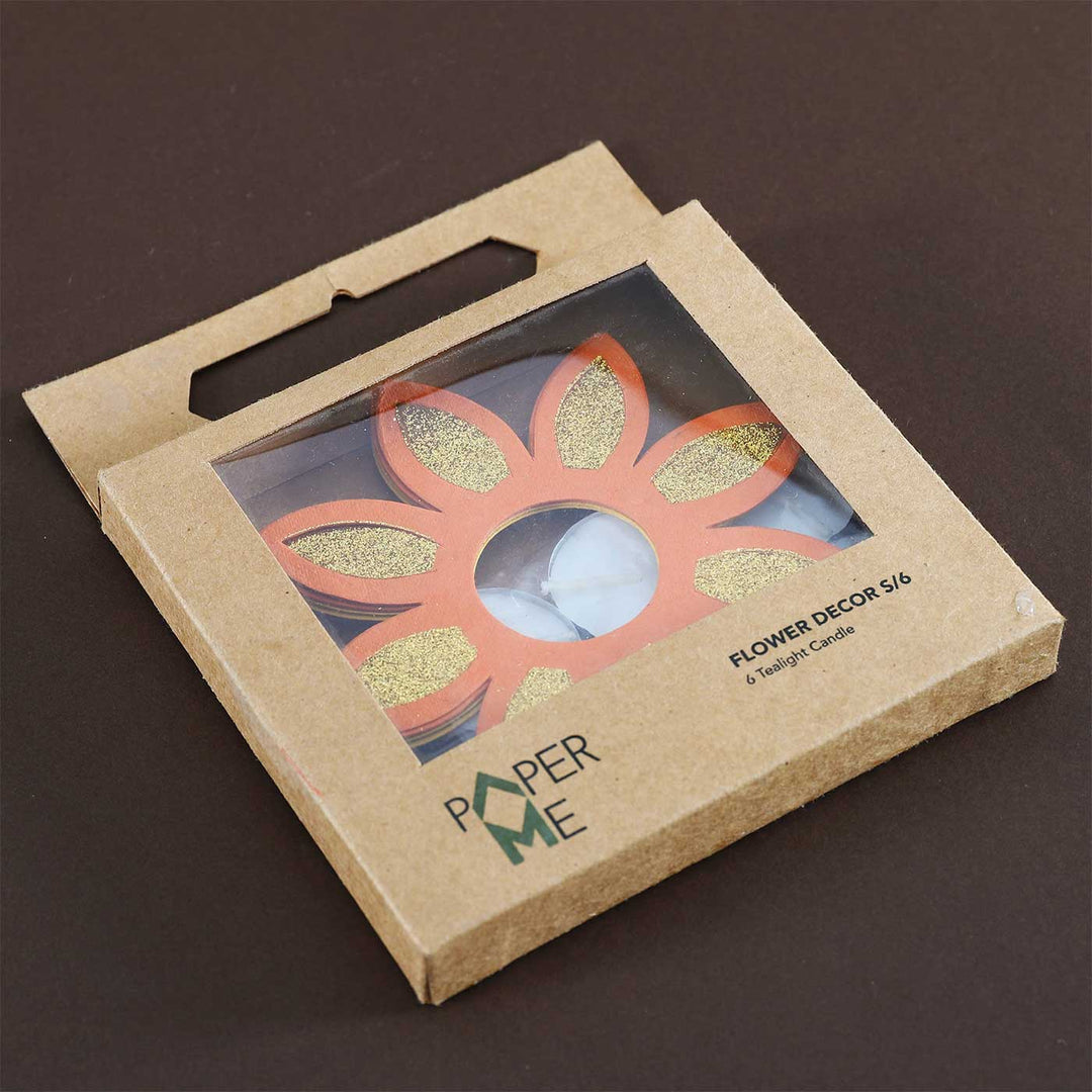 Handmade Pankhuri Rangoli Design Paper Tealight Holder
