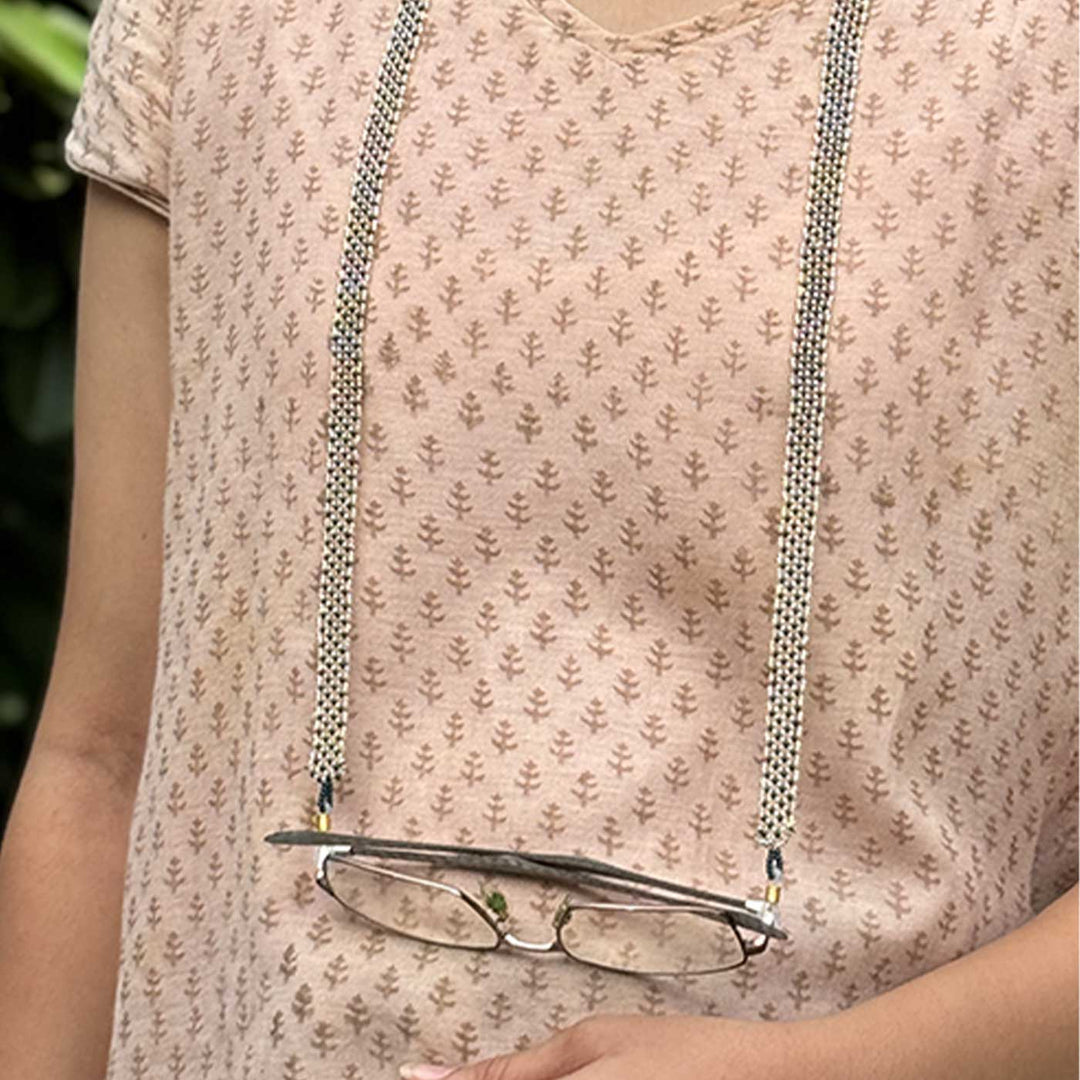 Handmade Beaded Green Point Patti Spectacle / Eye Glass Chain