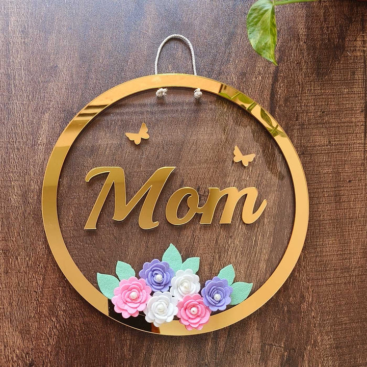 Handmade Mom Floral Theme Felt Hanging